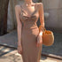 Ladies Spaghetti Sleeveless Cut-Out Body con Dresses